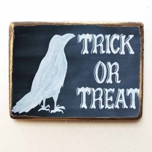 Trick or Treat Ξύλινο Χειροποίητο Μαγνητάκι