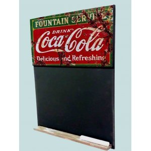 Coca Cola ξύλινος χειροποίητος μαυροπίνακας 26x38 εκ
