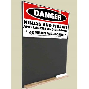 Danger zombies welcome ξύλινος χειροποίητος μαυροπίνακας 26x38 εκ