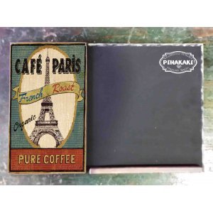 Café Paris ξύλινος χειροποίητος μαυροπίνακας 38x26 εκ