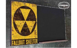 Fallout shelter ξύλινος χειροποίητος μαυροπίνακας 38x26 εκ