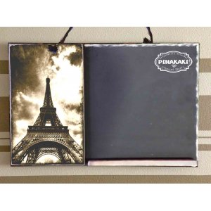 Tour Eiffel  Ξύλινος Χειροποίητος Μαυροπίνακας 38 x 26 cm