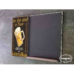 Lucky's Bar  Ξύλινος Χειροποίητος Μαυροπίνακας 38 x 26 cm