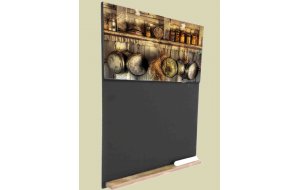 Kitchen Vintage Ξύλινος Χειροποίητος Μαυροπίνακας 38 x 26 cm