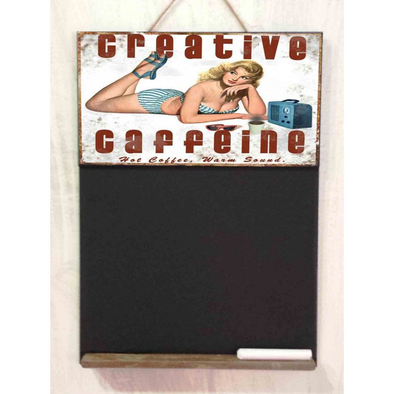 Creative Caffeine  Ξύλινος Χειροποίητος Μαυροπίνακας 38 x 26 cm