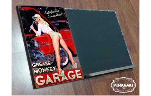 Pin Up Girl Garage Ξύλινο μαυροπινακάκι 38x26 εκ