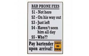 Bar phone fees vintage ξύλινος πίνακας