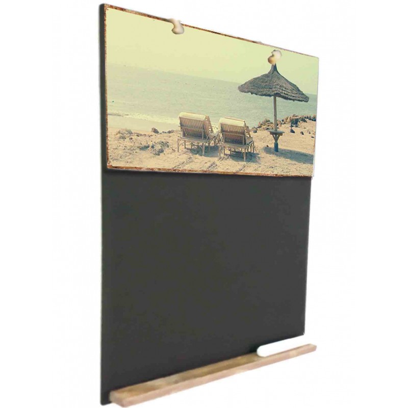 Beach ξύλινος χειροποίητος μαυροπίνακας 26x38 εκ