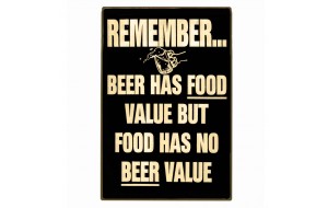 Beer has food value vintage ξύλινος χειροποίητος πίνακας