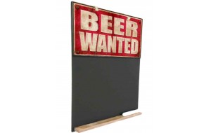 Beer wanted ξύλινος χειροποίητος μαυροπίνακας 26x38 εκ