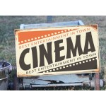 Cinema vintage ξύλινος πίνακας