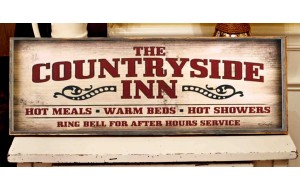 Countryside inn vintage ξύλινος πίνακας 26x13 εκ