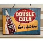 Drink double Cola vintage ξύλινος πίνακας