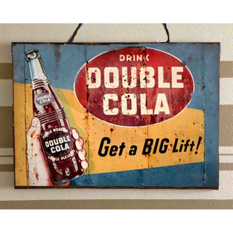 Drink double Cola vintage ξύλινος πίνακας