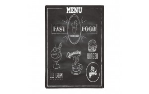 Fast food menu ξύλινος χειροποίητος πίνακας