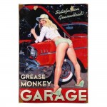 Garage pinup girl vintage ξύλινος πίνακας