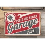 Garage vintage ξύλινος πίνακας