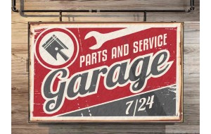 Garage vintage ξύλινος πίνακας