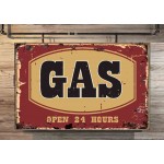 Gas vintage ξύλινος χειροποίητος πίνακας