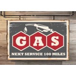 Gas vintage ξύλινος πίνακας