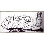 Graffiti girl ξύλινος χειροποίητος πίνακας