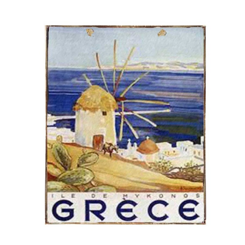 Greece vintage ξύλινο πινακάκι 20x30 εκ
