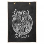 Love you to the moon vintage ξύλινος πίνακας