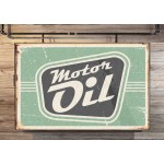 Motor oil vintage ξύλινος πίνακας