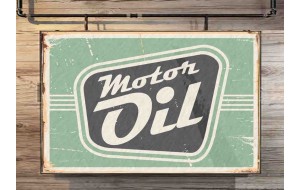Motor oil vintage ξύλινος πίνακας
