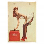 Pinup Cola vintage ξύλινος πίνακας