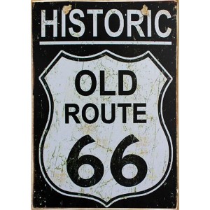 Route 66 vintage ξύλινος πίνακας