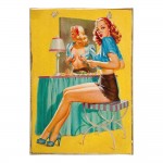 Sexy pin up girl vintage ξύλινος πίνακας 20x30 εκ