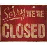 Sorry we are closed vintage ξύλινος πίνακας