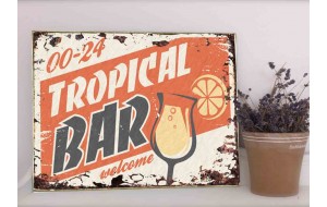 Tropical bar vintage ξύλινος χειροποίητος πίνακας