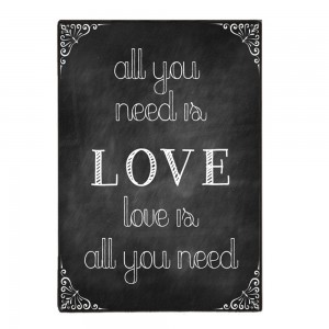 All you need Is love vintage ξύλινο πινακάκι