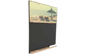 Beach  Ξύλινος Χειροποίητος Μαυροπίνακας 38 x 26 cm