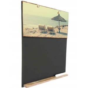 Beach  Ξύλινος Χειροποίητος Μαυροπίνακας 38 x 26 cm