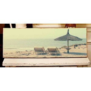 Beach umbrella vintage ξύλινος πίνακας