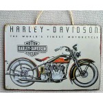 Harley Davidson vintage ξύλινος πίνακας 30x20 εκ