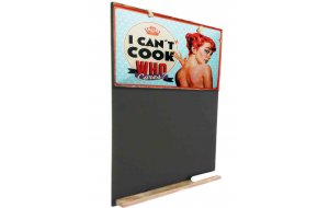 I can't Cook  Ξύλινος χειροποίητος μαυροπίνακας 26x38 εκ