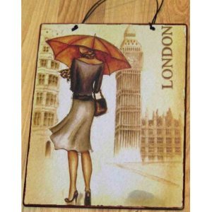 London vintage ξύλινος πίνακας