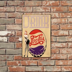 Drink Pepsi Cola -Vintage Ξύλινος  Πίνακας 20 x 30 cm