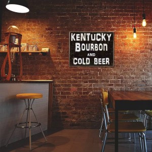 Bourbon and beer vintage ξύλινος πίνακας 30x20 εκ
