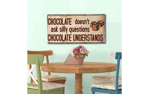 Η σοκολάτα καταλαβαίνει ρετρό χειροποίητο πινακάκι ξύλινο