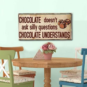 Η σοκολάτα καταλαβαίνει ρετρό χειροποίητο πινακάκι ξύλινο