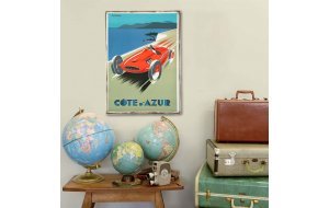 Ξύλινο πινακάκι με παλιά διαφήμιση αγώνα αυτοκινήτων 
