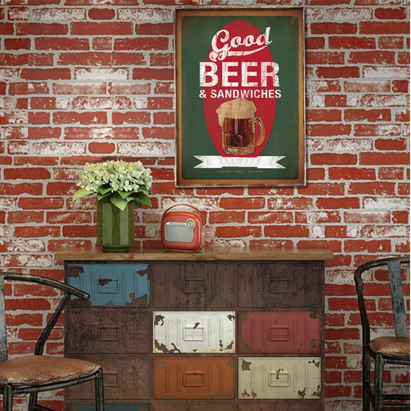 Ξύλινο πινακάκι με vintage διαφήμιση εστιατορίου