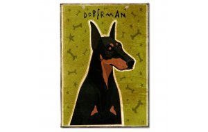 Πινακάκι με σκυλάκι ράτσας Doberman