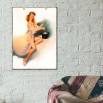 Pin up girl vintage χειροποίητο πινακάκι