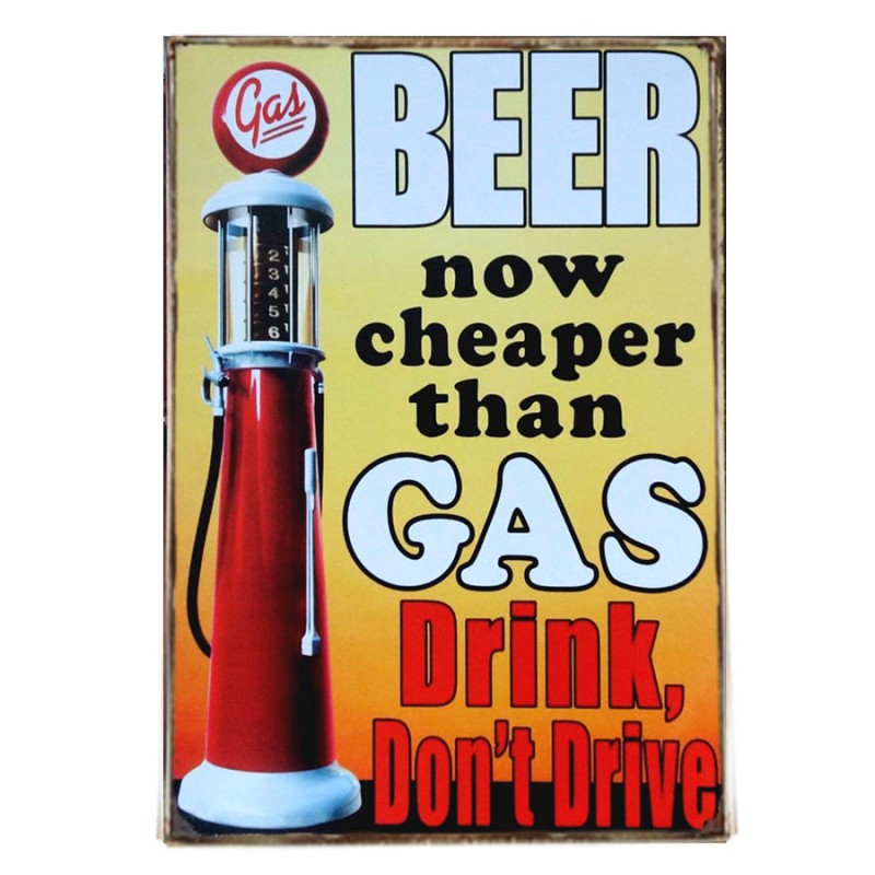 Διακοσμητικό πινακάκι μπύρα beer cheaper than gas
